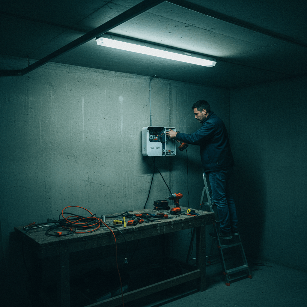 Ladestation für Elektroauto installieren in einer Garage